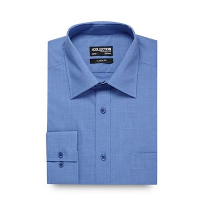 The Collection Big and tall blue pow checked formal shirt